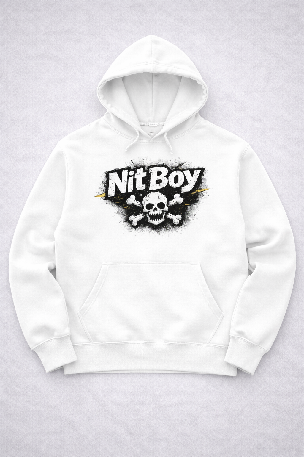White Nitboy skull hoodie